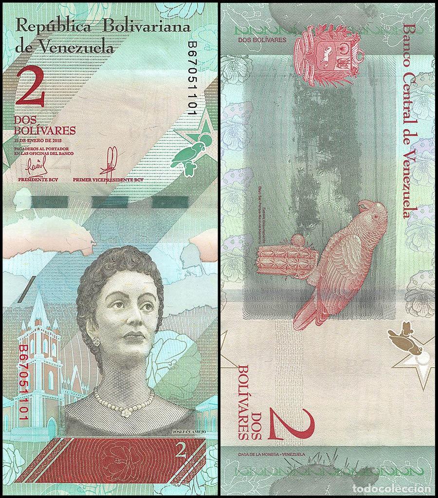 Billetes extranjeros: Venezuela 2 Bol&iacute;vares 2018 Sin Circular