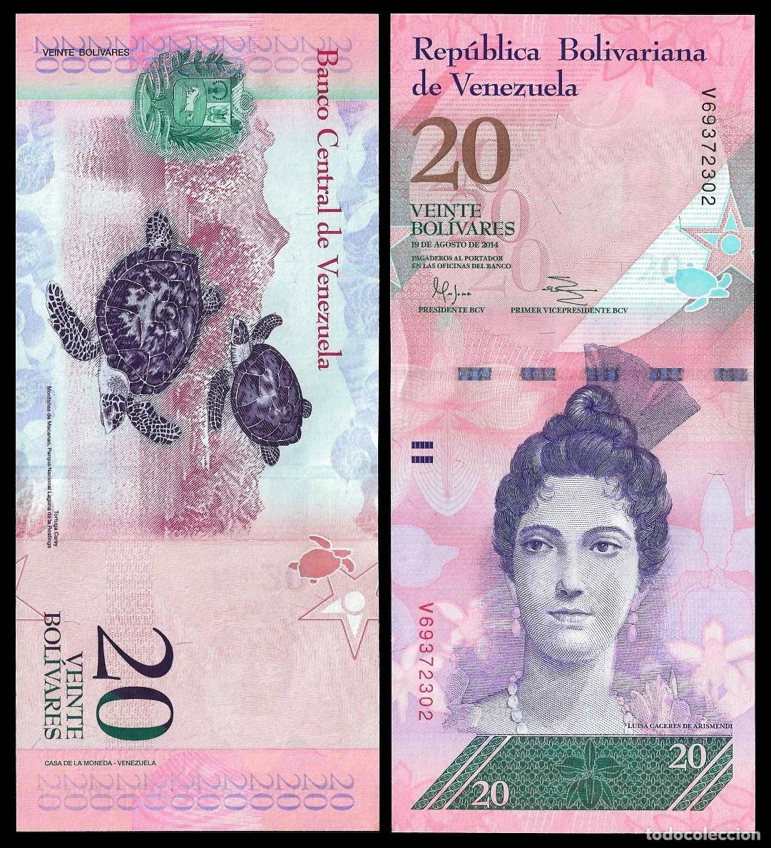 Billetes extranjeros: Venezuela 20 Bol&iacute;vares 2014 Sin Circular