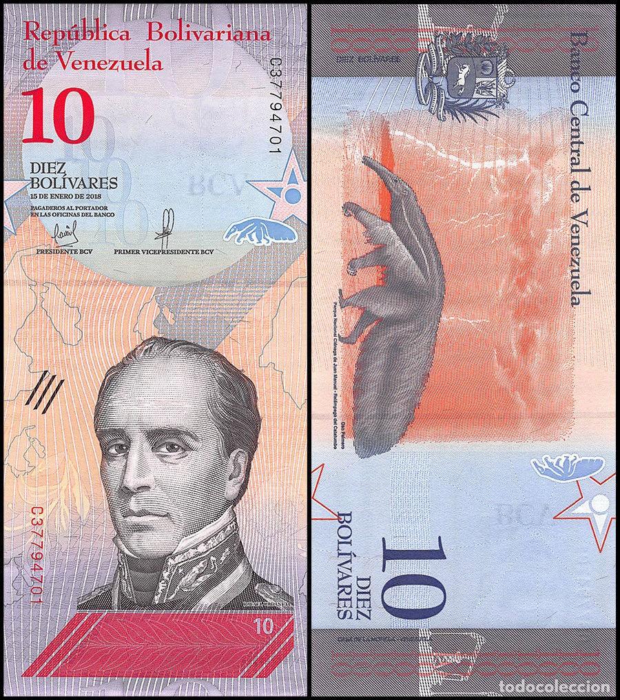 Billetes extranjeros: Venezuela 10 Bol&iacute;vares 2018 Sin Circular
