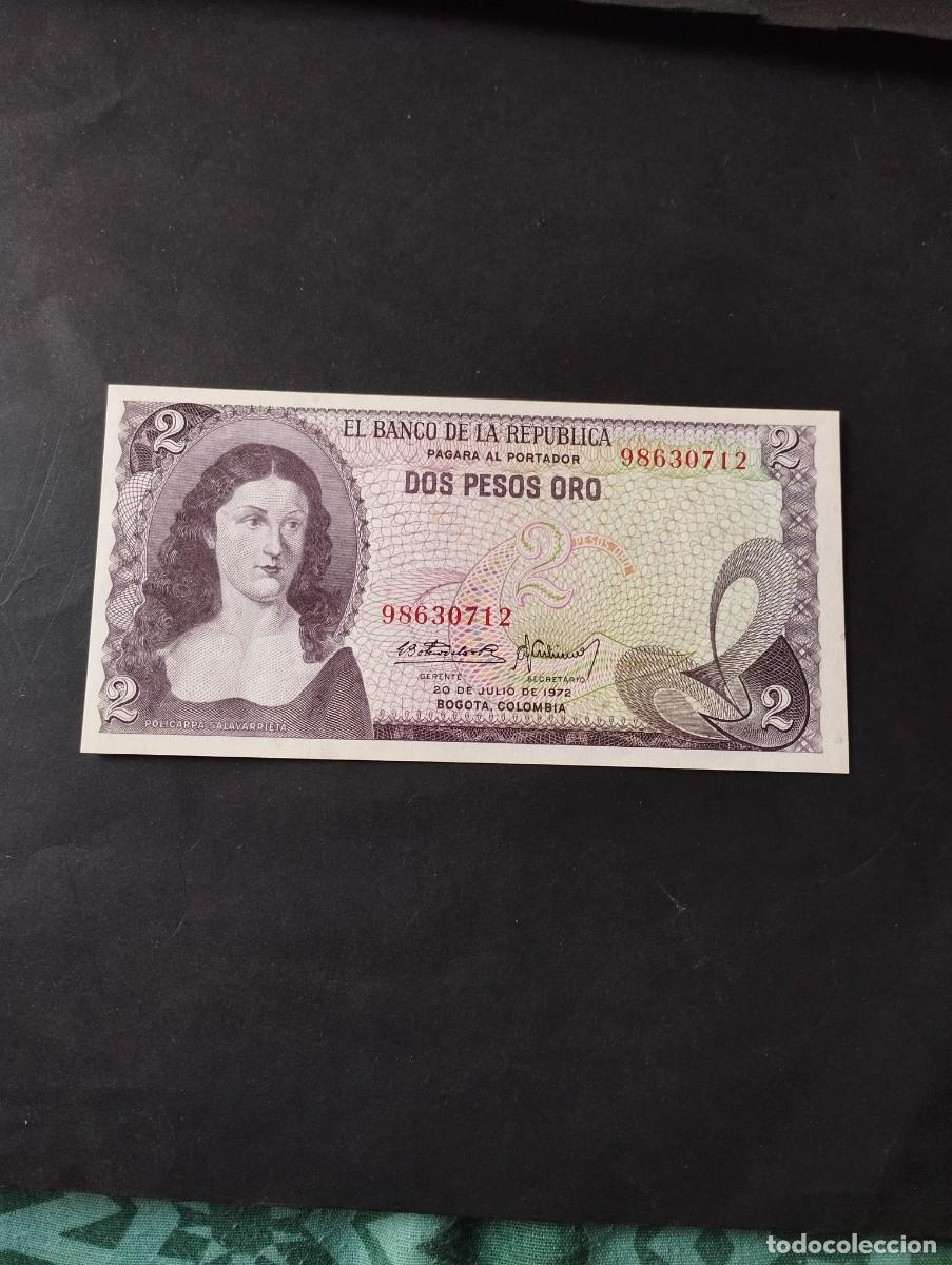 Billetes extranjeros: BILLETE DE 2 PESOS ORO SC DE COLOMBIA A&Ntilde;O 1972 - EL DE LAS FOTOS VER TODOS MIS LOTES DE BILLETES