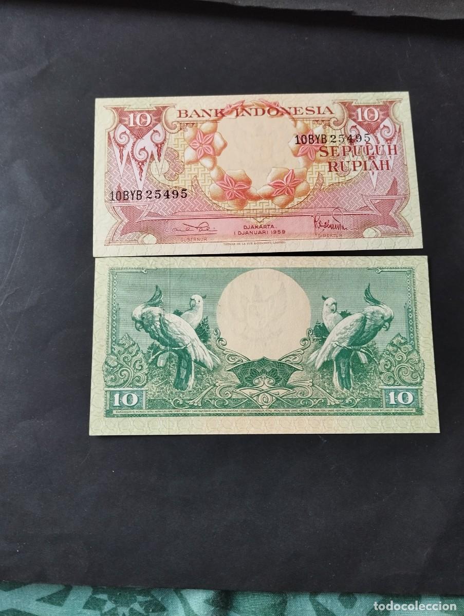 Billetes extranjeros: BILLETE DE 10 RUPIAS SC DE INDONESIA A&Ntilde;O 1959 - EL DE LAS FOTOS VER TODOS MIS LOTES DE BILLETES