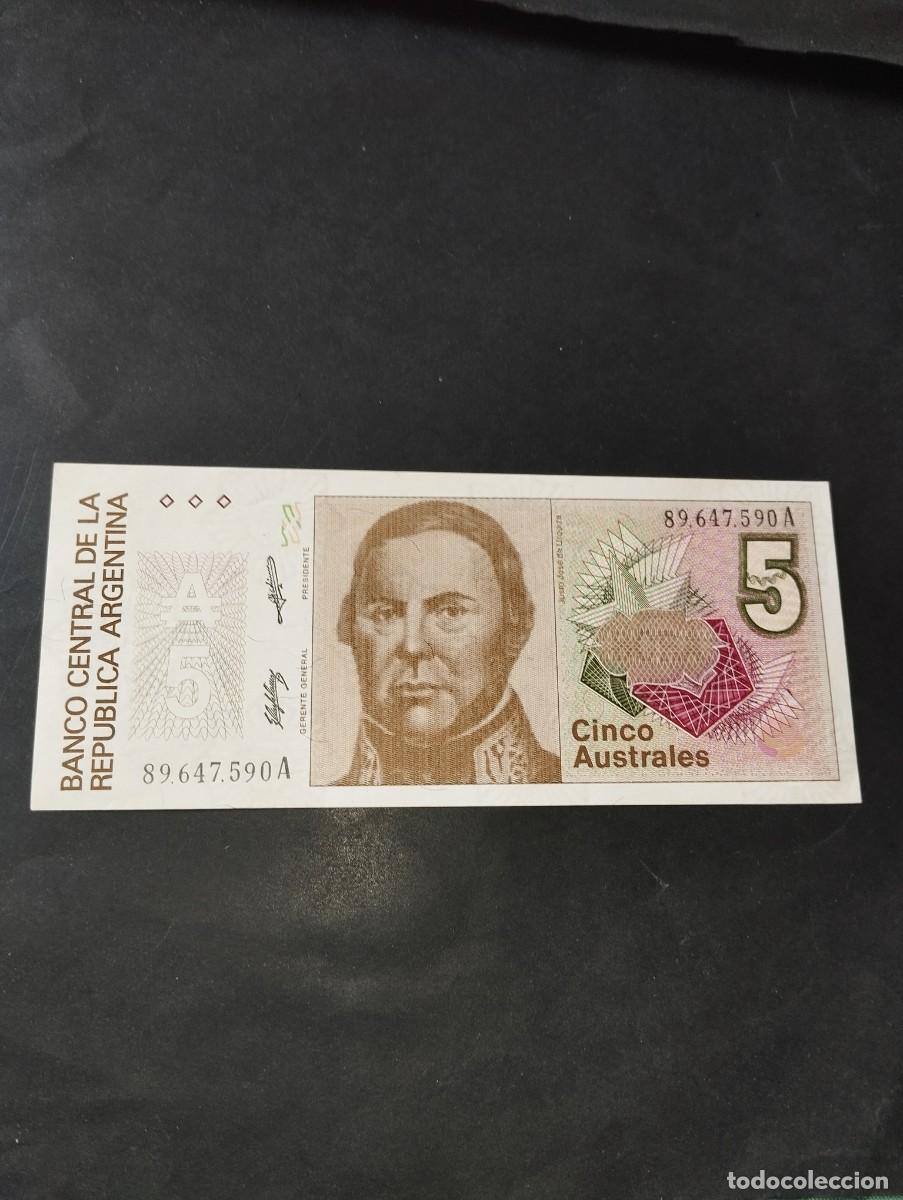 Billetes extranjeros: BILLETE DE 5 AUSTRALES SC DE ARGENTINA A&Ntilde;O 1993 - EL DE LAS FOTOS VER TODOS MIS LOTES DE BILLETES