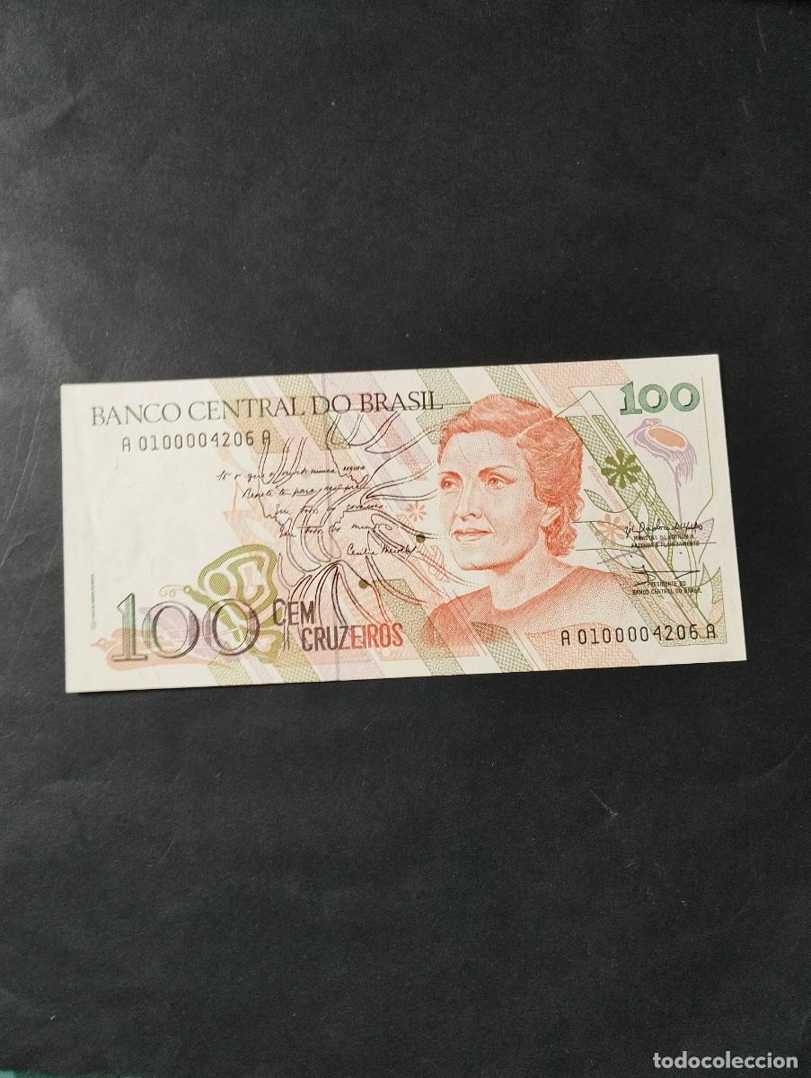Billetes extranjeros: BILLETE DE 100 CRUZEIROS SC DE BRASIL A&Ntilde;O 1990-EL DE LAS FOTOS VER TODOS MIS LOTES DE BILLETES