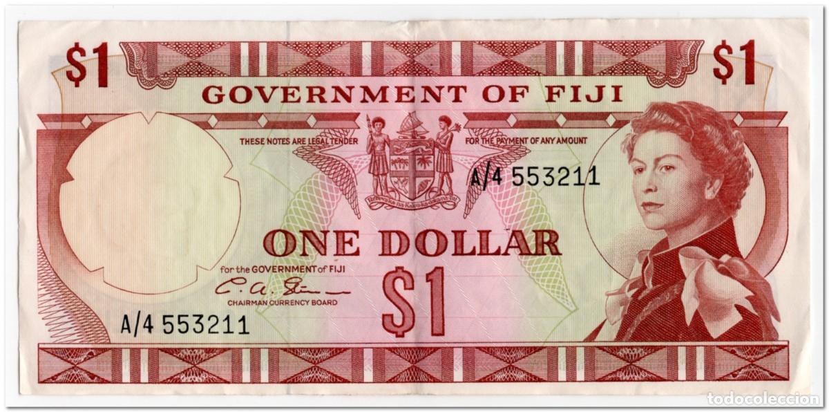 Billetes extranjeros: FIJI,1 DOLLAR,1971,P.65b,VF+