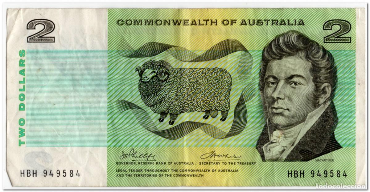 Billetes extranjeros: AUSTRALIA,2 DOLLARS,1972,P.38d,F-VF