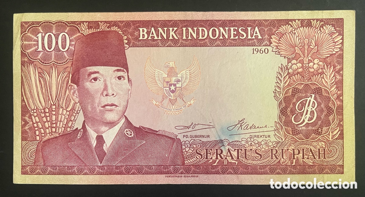 Billetes extranjeros: CMC INDONESIA 100 RUPIAS 1960 PICK 86 MBC