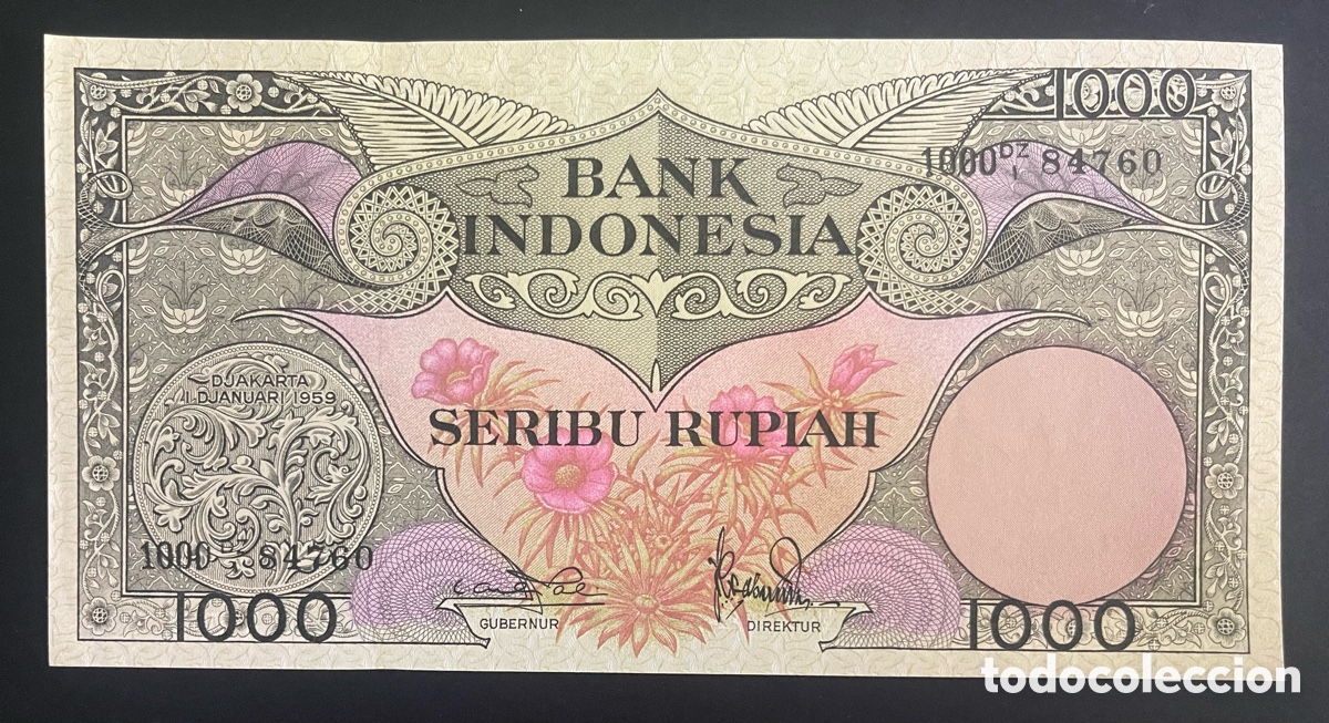 Billetes extranjeros: CMC INDONESIA 1000 RUPIAS 1959 PICK 71 SC-