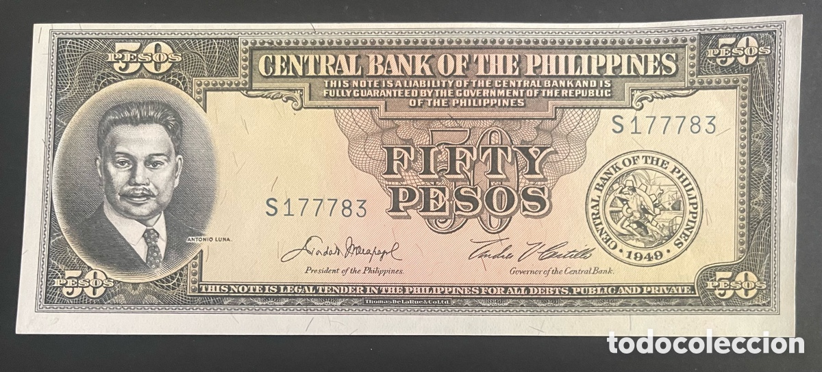 Billetes extranjeros: CMC FILIPINAS (PHILIPPINES) 50 PESOS 1949 PICK 138-D SC-