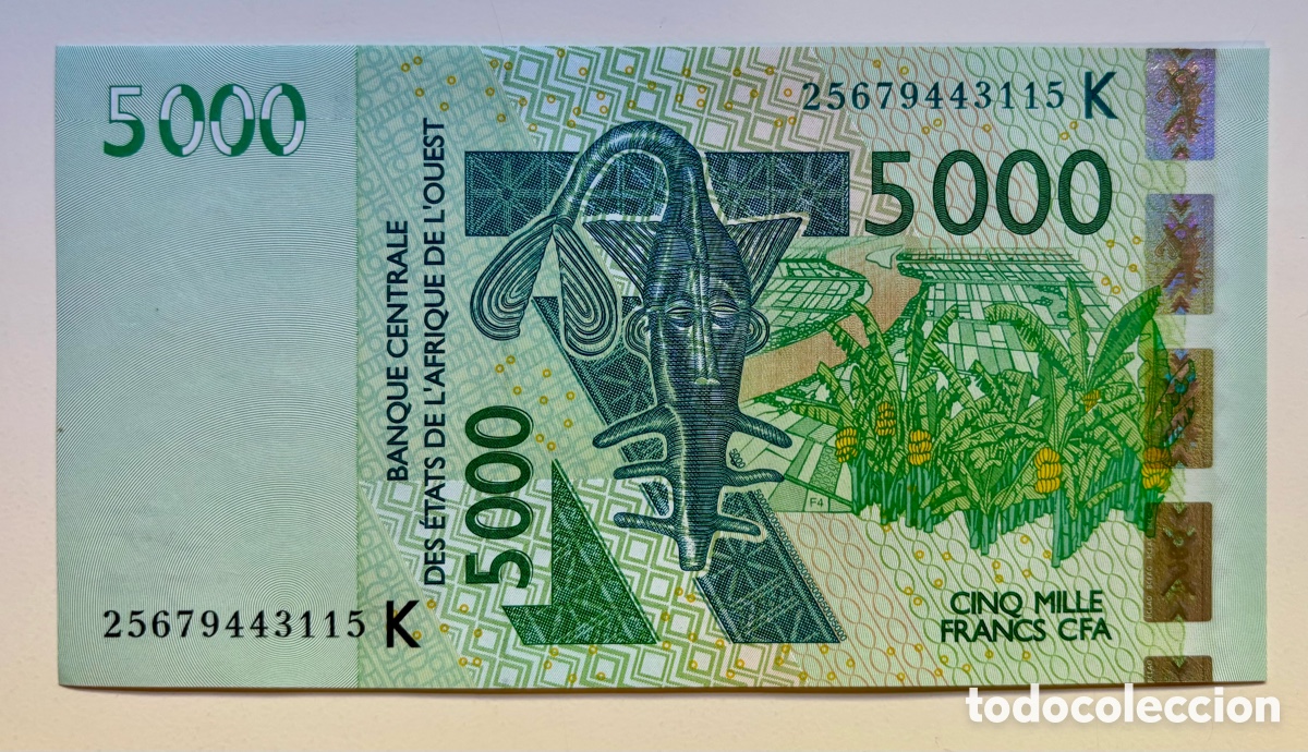 Billetes extranjeros: Billete ESTADOS AFRICA OCCIDENTAL 5000 Francs 2003 (2025) K Senegal. CFA SC/UNC