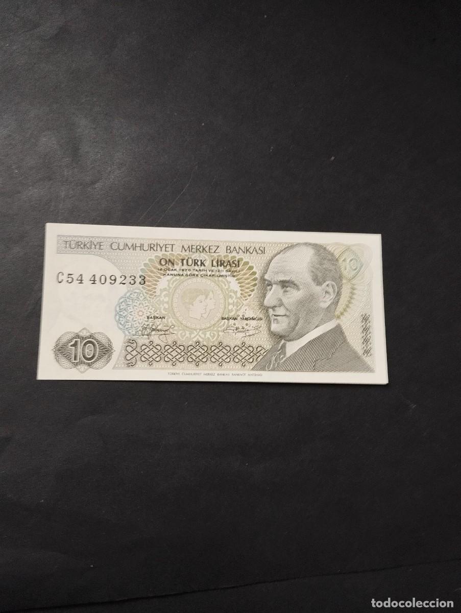 Billetes extranjeros: BILLETE DE 10 LIRAS SC DE TURQU&Iacute;A -EL DE LAS FOTOS VER TODOS MIS LOTES DE BILLETES