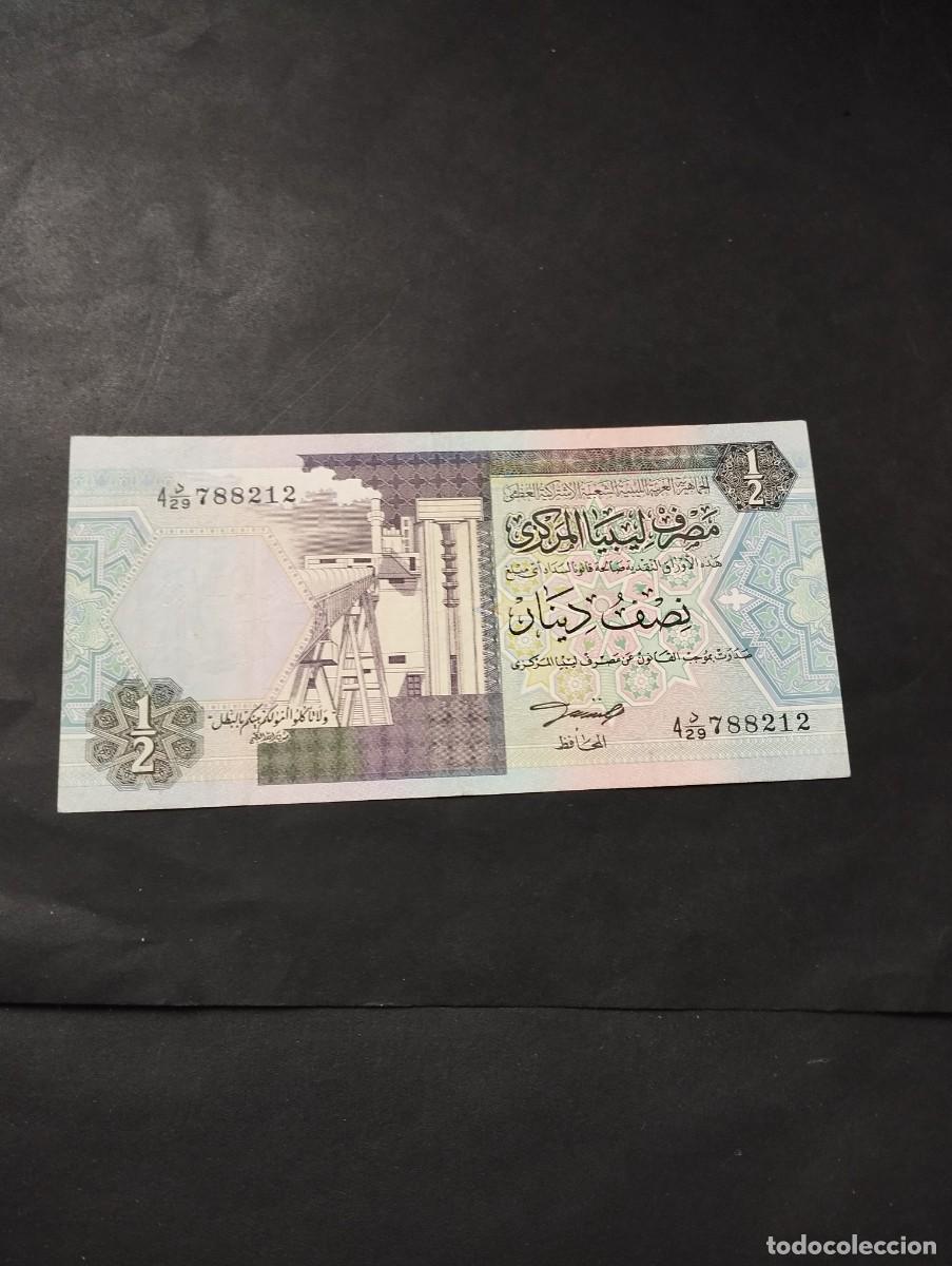 Billetes extranjeros: BILLETE DE 1/2 DINAR SC DE LIBIA -EL DE LAS FOTOS VER TODOS MIS LOTES DE BILLETES