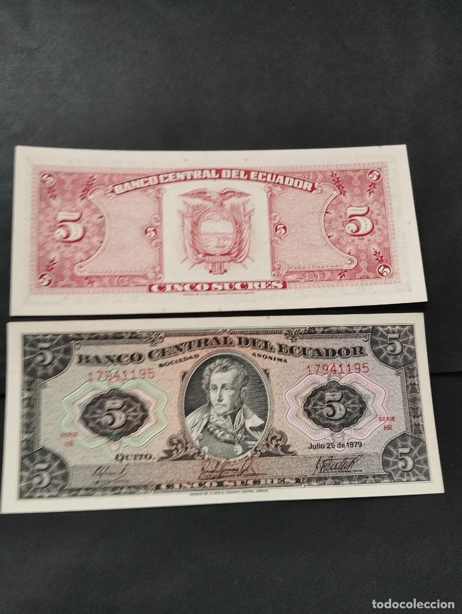 Billetes extranjeros: BILLETE DE 5 SUCRES SC DE ECUADOR A&Ntilde;O 1979 -EL DE LAS FOTOS VER TODOS MIS LOTES DE BILLETES