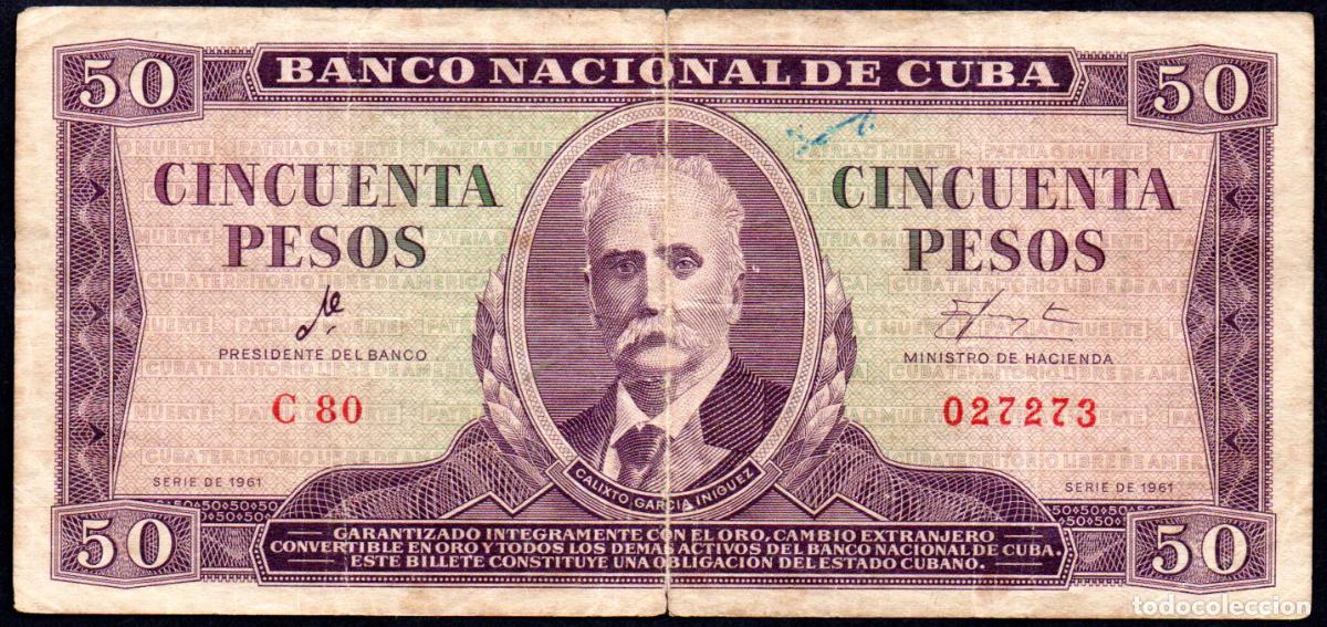 Billetes extranjeros: CUBA 50 PESOS 1961 - FIRMA del CHE