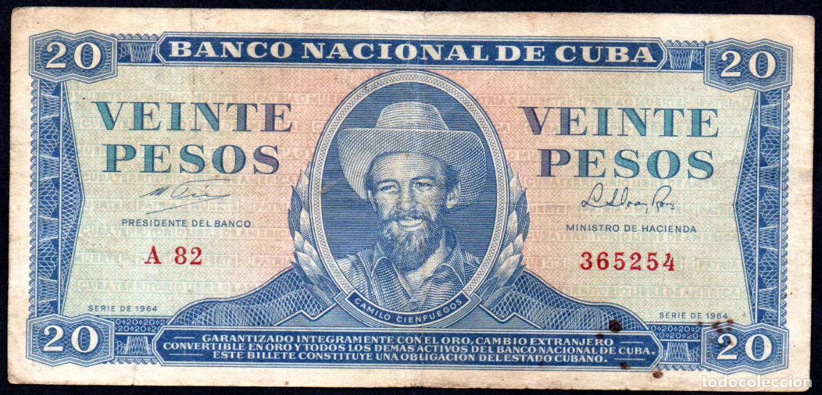 Billetes extranjeros: CUBA - 20 PESOS 1964
