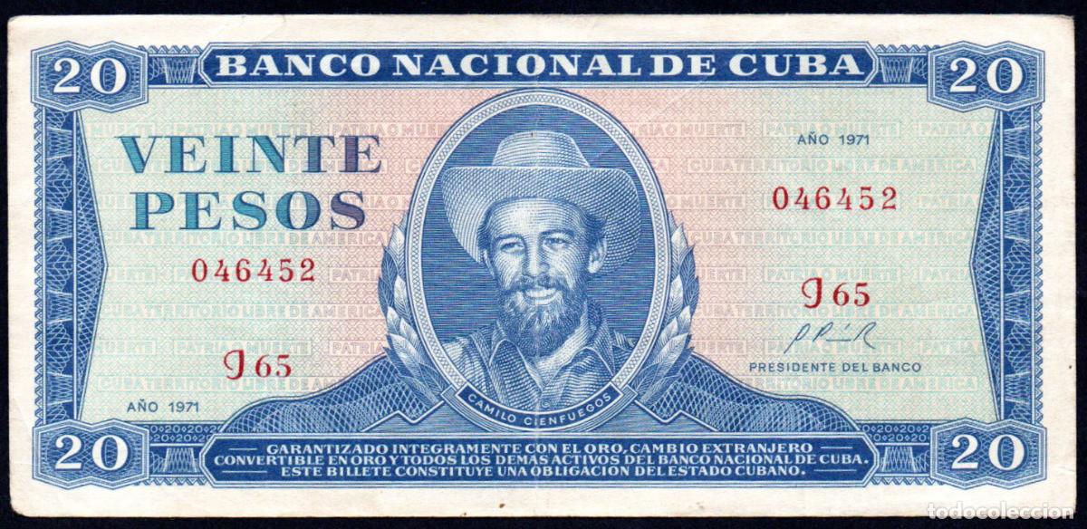 Billetes extranjeros: CUBA - 20 PESOS 1971