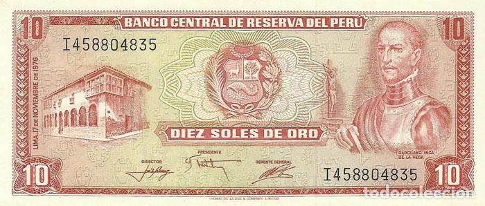 Billetes extranjeros: 10 SOLES DE ORO, 17 DE NOVIEMBRE DE 1976, PERU, SIN CIRCULAR UNC