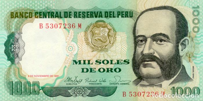 Billetes extranjeros: 1000 SOLES DE ORO, 5 DE NOVIEMBRE DE 1981, PERU, SIN CIRCULAR UNC