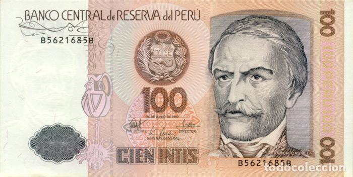 Billetes extranjeros: 100 INTIS, 26 DE JUNIO DE 1987, PERU, SIN CIRCULAR UNC