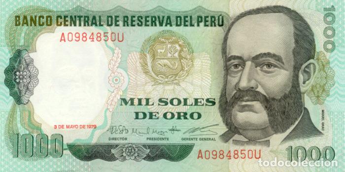 Billetes extranjeros: 1000 SOLES DE ORO, 3 DE MAYO DE 1979, PERU, SIN CIRCULAR UNC