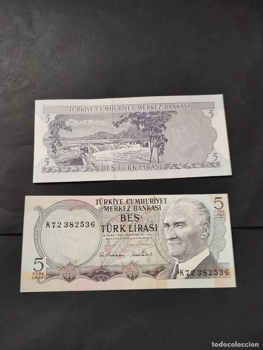 Billetes extranjeros: BILLETE DE 5 LIRAS SC DE TURQU&Iacute;A A&Ntilde;O 1970 VER LAS FOTOS MIRAR TODOS MIS LOTES DE BILLETES