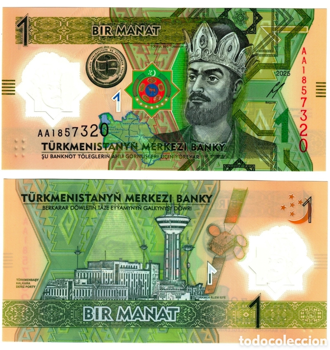 Billetes extranjeros: Billete turkmanistan pol&iacute;mero original%