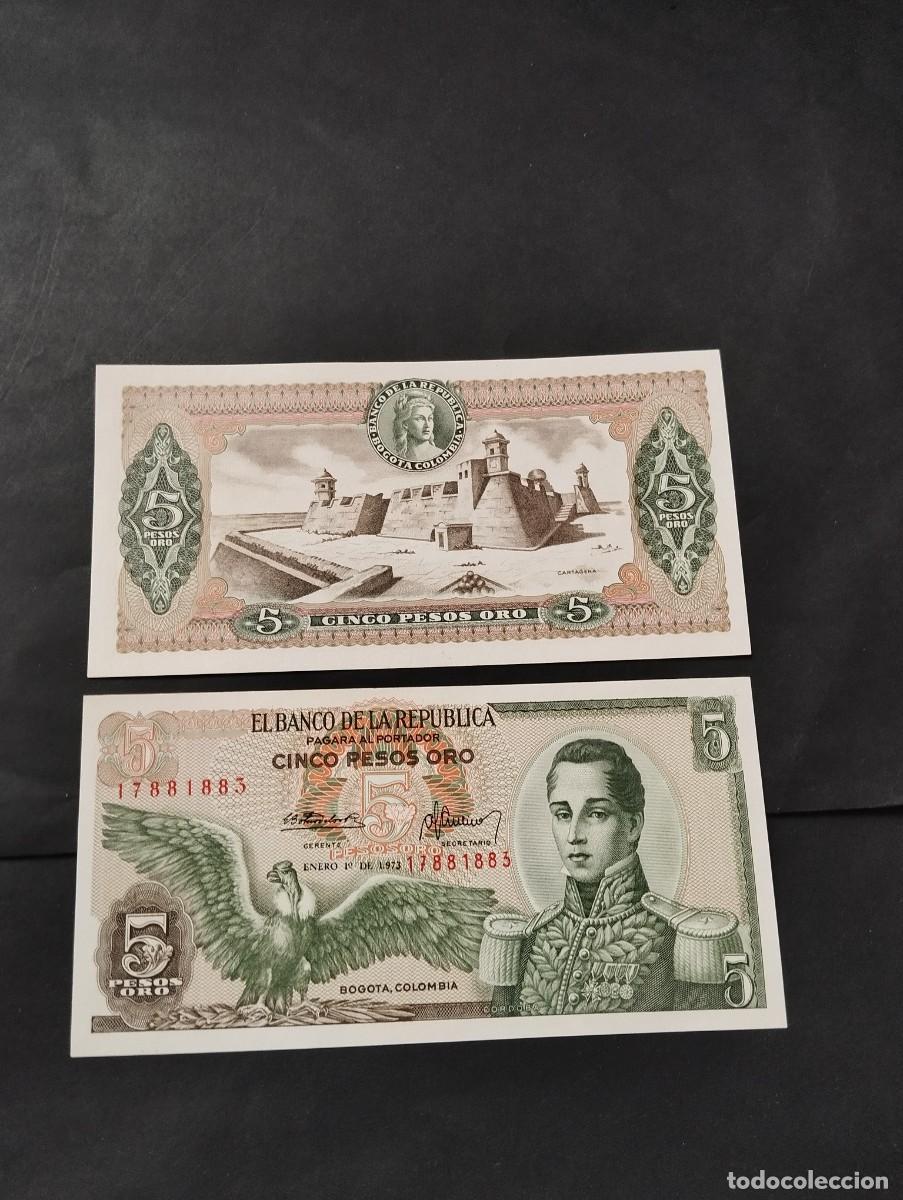 Billetes extranjeros: BILLETE DE 5 PESOS ORO SC DE COLOMBIA A&Ntilde;O 1973 EL DE LAS FOTOS VER TODOS MIS LOTES DE BILLETES