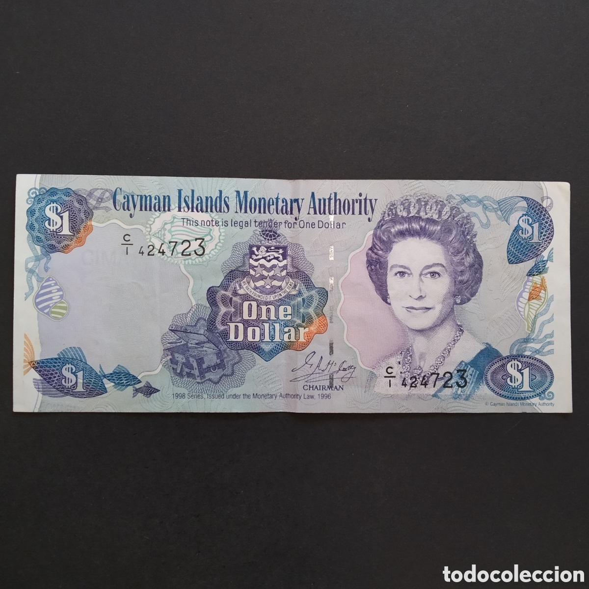 International Banknotes: BILLETE - ISLAS CAIMAN / CAYMAN ISLANDS 1 DOLLAR 1998 (P-21a) (C/I 424723)
