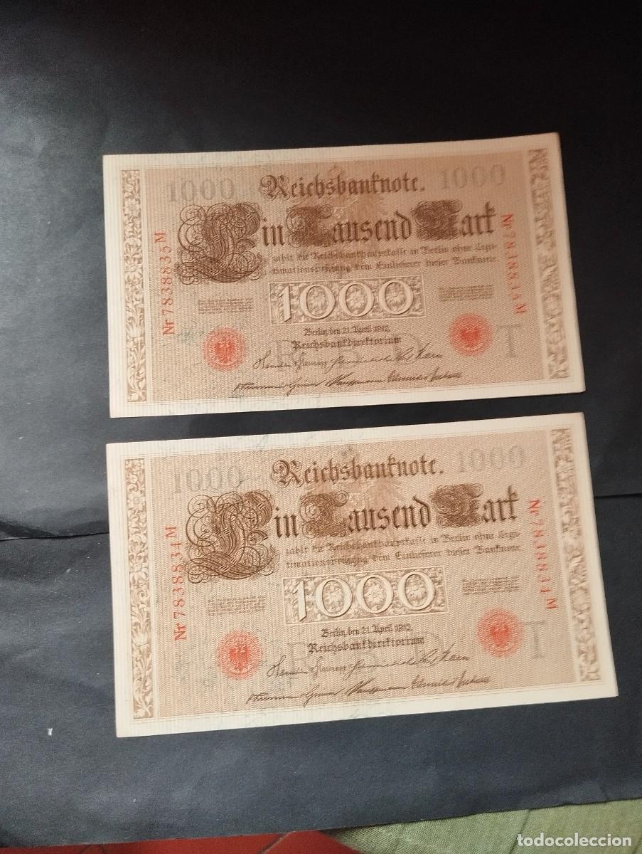 Billetes extranjeros: PAREJA CORRELATIVA DE 1000 MARCOS SC DE ALEMANIA A&Ntilde;O 1910 VER LAS FOTOS MIRAR TODOS MIS LOTES