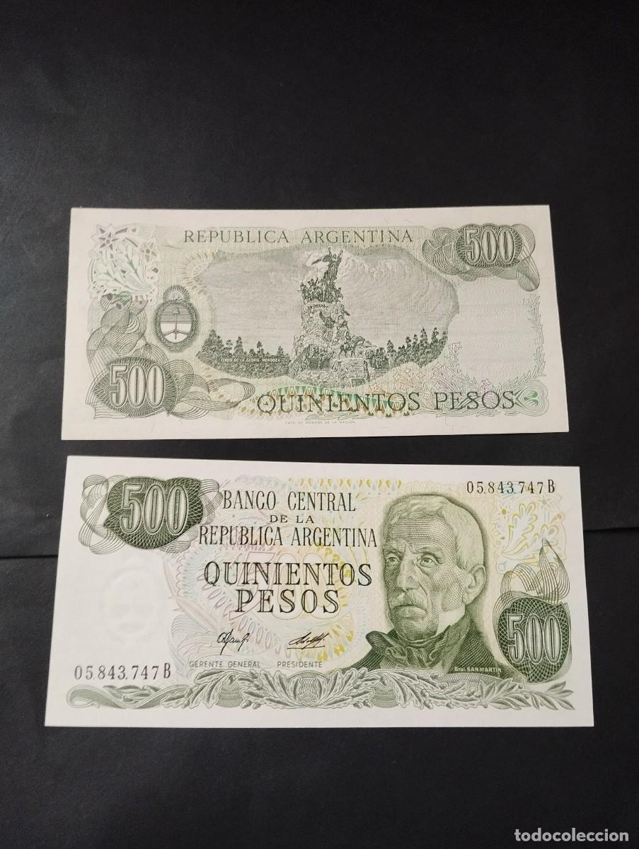 Billetes extranjeros: BILLETE DE 500 PESOS SC DE ARGENTINA VER LAS FOTOS MIRAR TODOS MIS LOTES