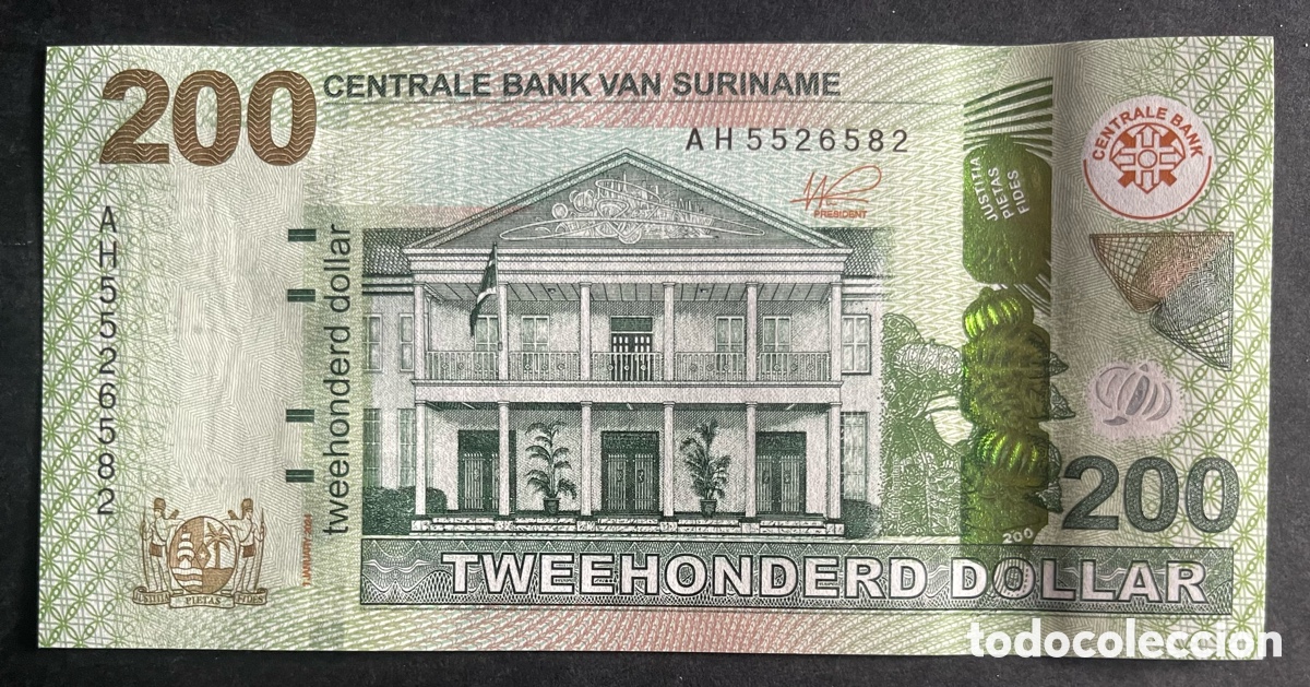 Billetes extranjeros: CMC SURINAME 200 DOLLAR 2024 PICK 166A SC