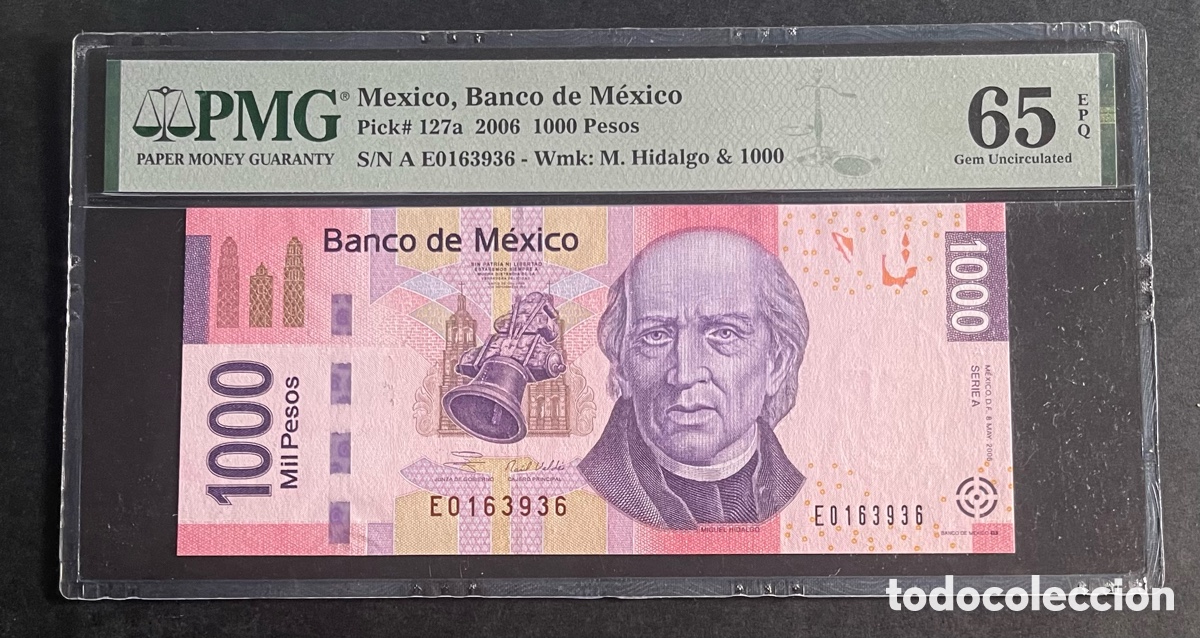 Billetes extranjeros: CMC MEJICO (MEXICO) 1000 PESOS 2006 PICK 127-A CERTIFICADO PMG 65 EPQ