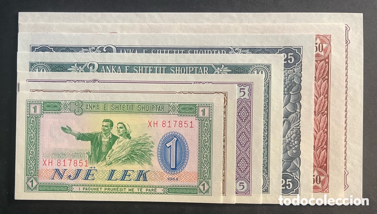 Billetes extranjeros: CMC ALBANIA SET 1 A 100 LEKE 1964 PICK 33 A 39 SC