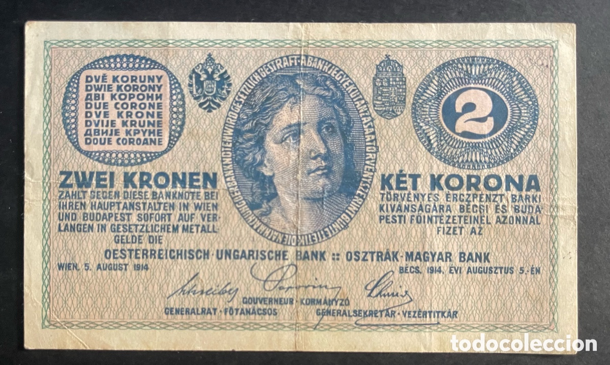 Billetes extranjeros: CMC AUSTRIA 2 CORONAS 1914 PICK 17 BC