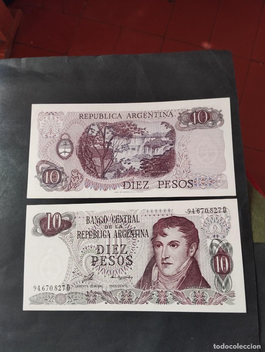 Billetes extranjeros: BILLETE DE 10 PESOS SC DE ARGENTINA VER LAS FOTOS MIRAR TODOS MIS LOTES
