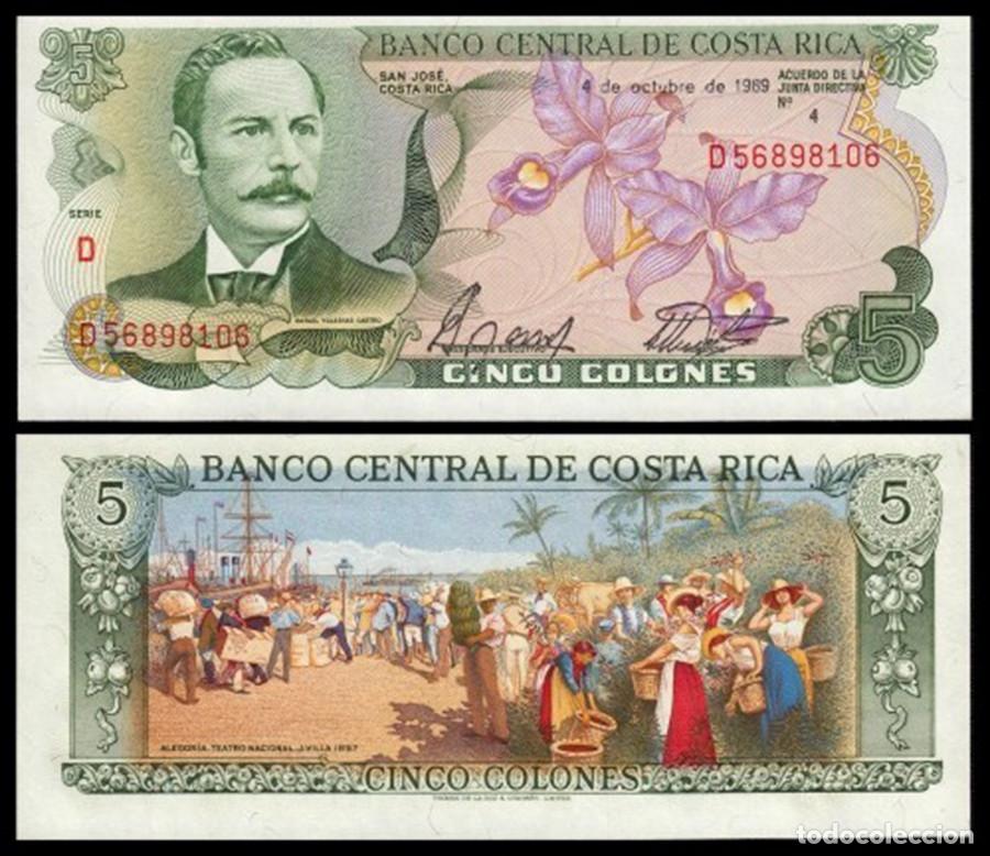 Billetes extranjeros: BILLETE COSTA RICA - 5 COLONES - 1989 - PICK # 236d - CALIDAD PLANCHA