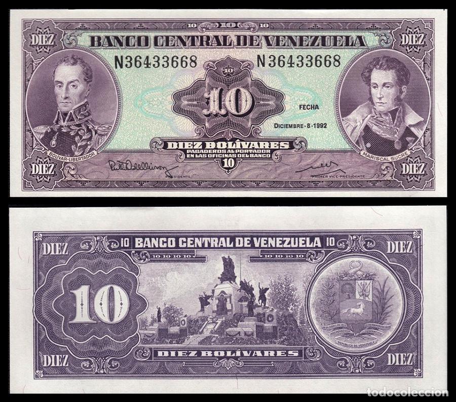 Billetes extranjeros: BILLETE VENEZUELA - 10 BOL&Iacute;VARES - 1992 - PICK # 61c