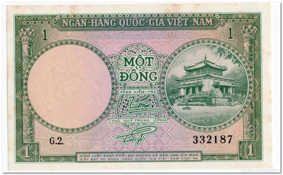 Billetes extranjeros: SOUTH VIET NAM,1 DONG,1956,P.1,AU