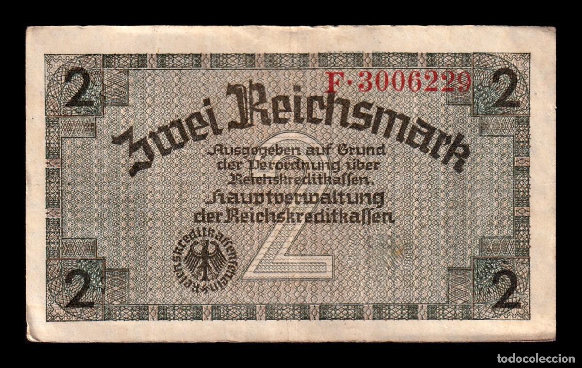 Billetes extranjeros: Alemania Nazi III Reich 2 Reichsmark 1940 Pick R137a Mbc Vf