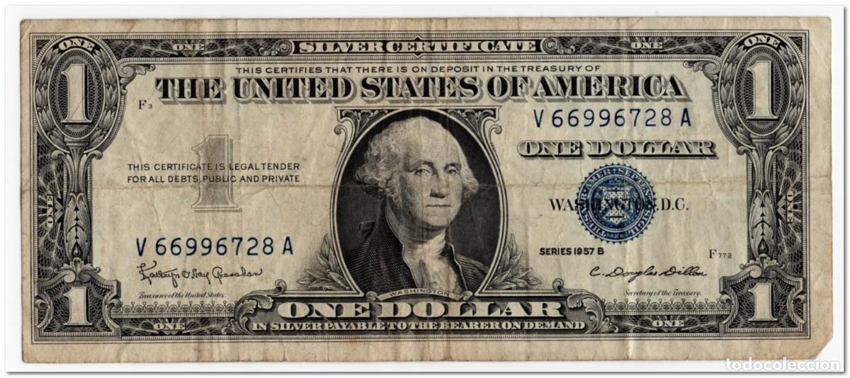 Billetes extranjeros: UNITED STATES OF AMERICA,SILVER CERTIFICATE,1 DOLLAR,1957,P.419b,FINE