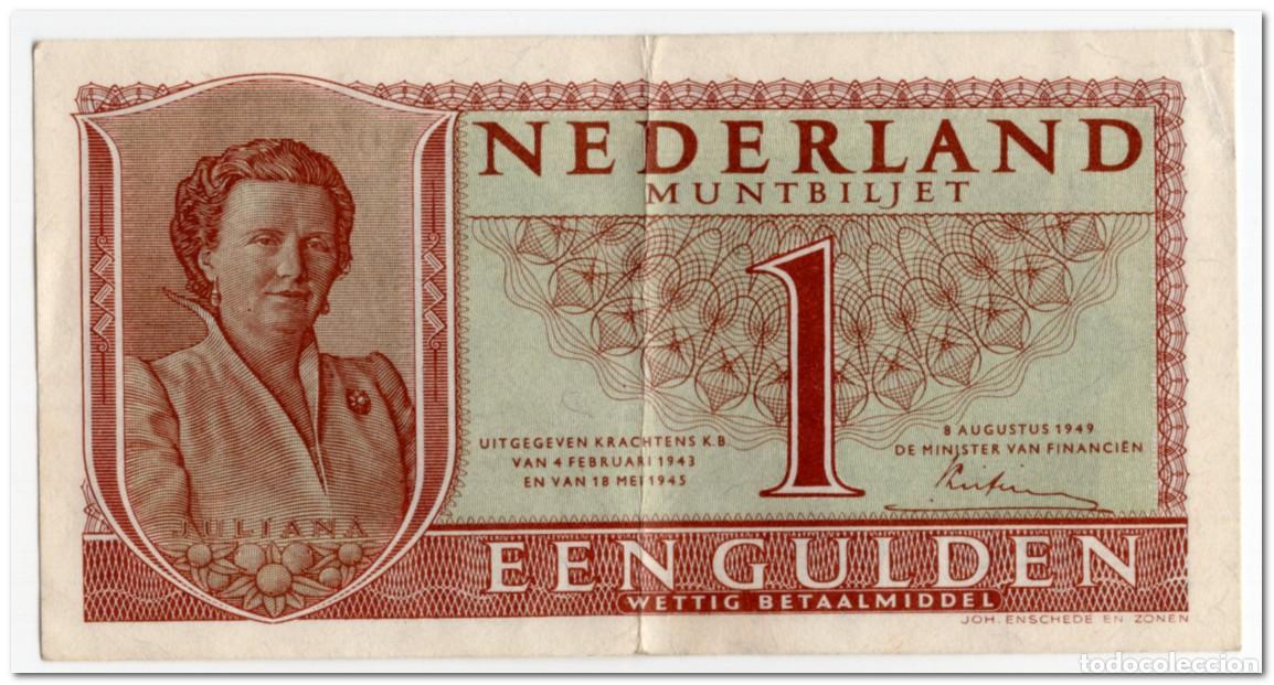 Billetes extranjeros: NETHERLANDS,1 GULDEN,1949,P.72,XF