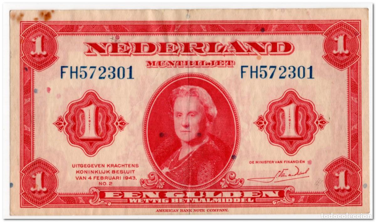 Billetes extranjeros: NETHERLANDS,1 GULDEN,1943,P.64,VF