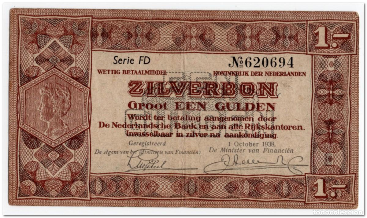 Billetes extranjeros: NETHERLANDS,1 GULDEN,1938,P.P.61,VF+