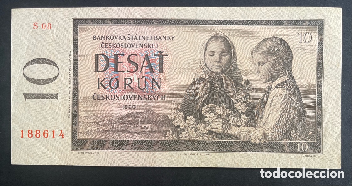 Billetes extranjeros: CMC CHECOSLOVAQUIA (CZECHOSLOVAKIA) 10 CORONAS 1960 PICK 88-B EBC