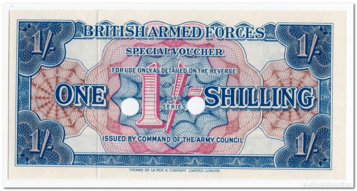 Billetes extranjeros: BRITISH ARMED FORCES,1 SHILLING,1956,P.M26b,CANCELLED,UNC