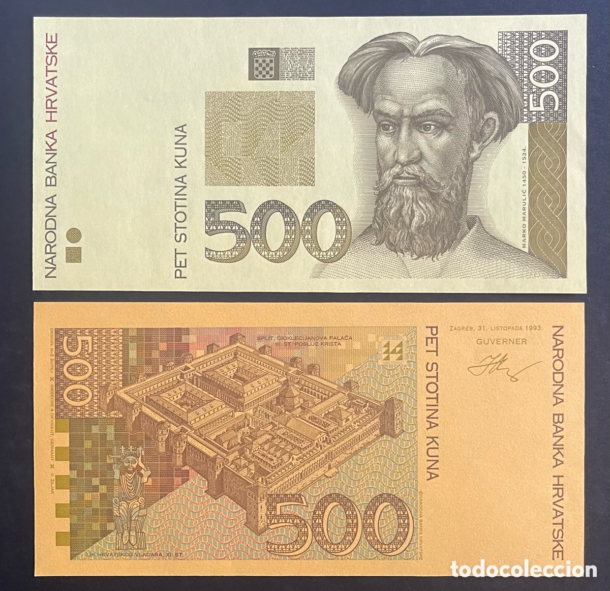 Billetes extranjeros: CMC CROACIA (CROATIA) JUEGO 2 PRUEBAS 500 KUNA 1993 SC
