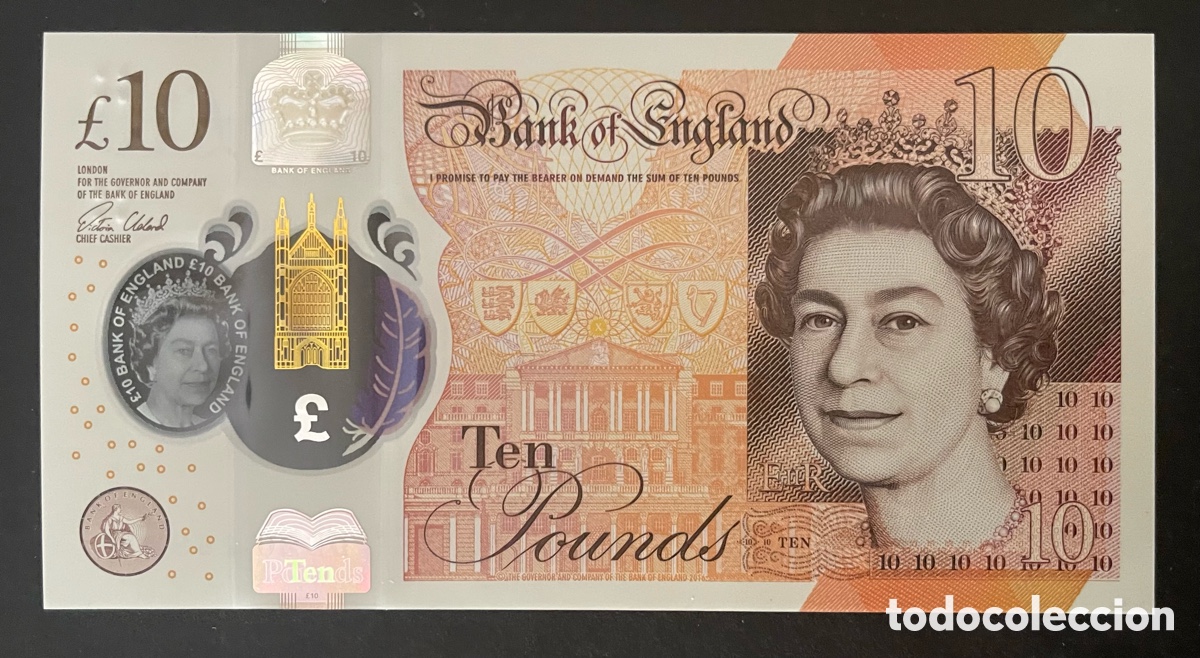 Billetes extranjeros: CMC INGLATERRA (ENGLAND - GREAT BRITAIN) 10 LIBRAS 2016 PICK 395-A SC