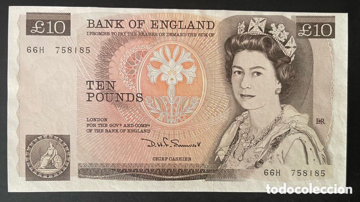 Billetes extranjeros: CMC INGLATERRA (ENGLAND - GREAT BRITAIN) 10 LIBRAS 1987 PICK 379-D EBC+