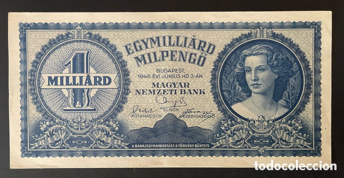 Billetes extranjeros: CMC HUNGRIA (HUNGARY) 1000000000 MILPENGO 1946 PICK 131 EBC+