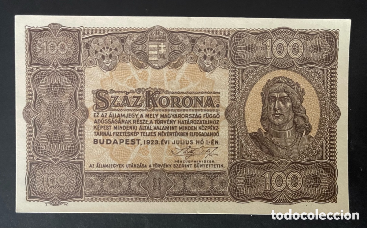 Billetes extranjeros: CMC HUNGRIA (HUNGARY) 100 CORONAS 1923 PICK 73-B SC-