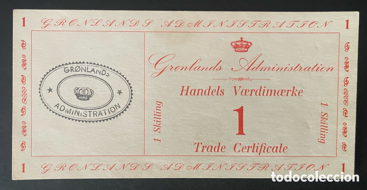 Billetes extranjeros: CMC GROENLANDIA (GREENLAND) 1 SKILLING 1942 PICK M8 SC